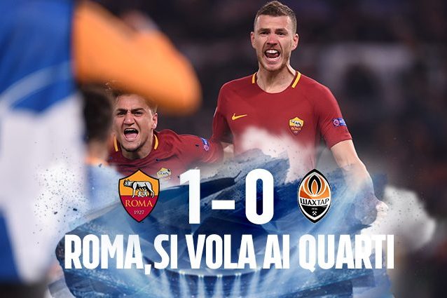 Champions League, Roma missione compiuta! Dzeko porta i giallorossi ai quarti