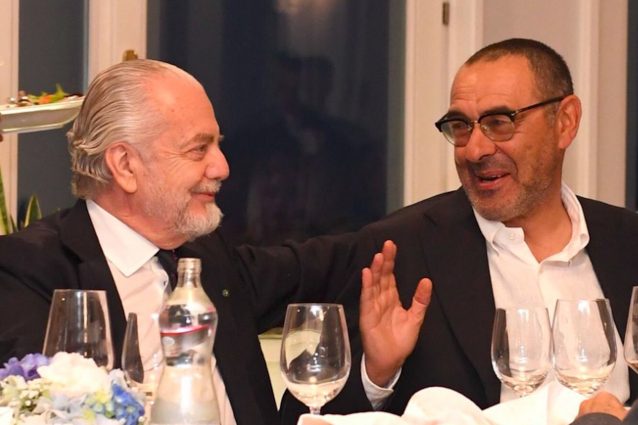 De Laurentiis e Sarri – Foto da Twitter Napoli