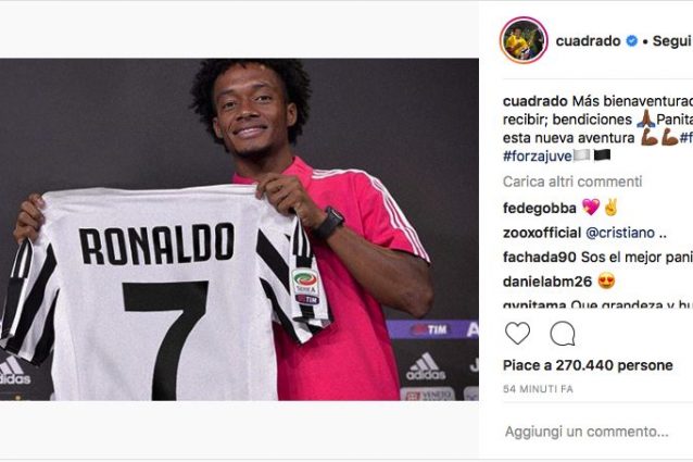 Juventus, il sondaggio di Cuadrado: Juventus, il sondaggio di Cuadrado: