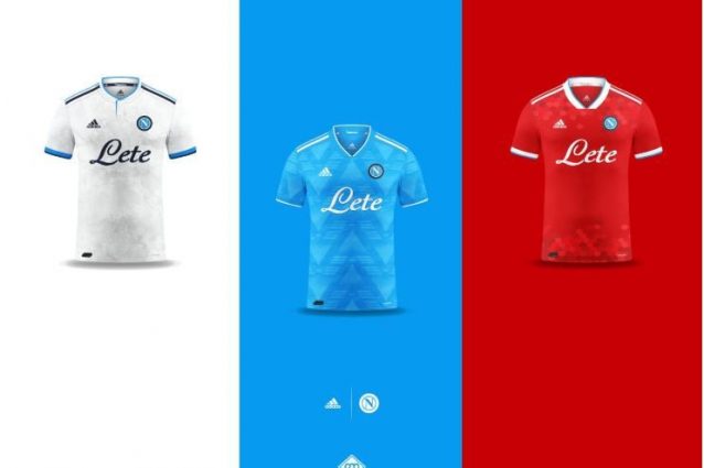 Il sito Footy Headlines (@PMdesign) ha rilanciato in Rete il ’Kit concept’ del Napoli targato Adidas