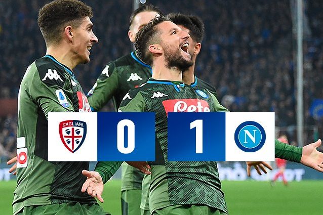 Cagliari-Napoli 0-1, decide Mertens. 120° gol del belga con gli azzurri